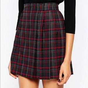 New! French connection plaid pleated skirt